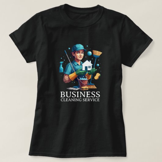 Modern House Cleaning Maid Service Housekeeping T-Shirt (Design vorne)