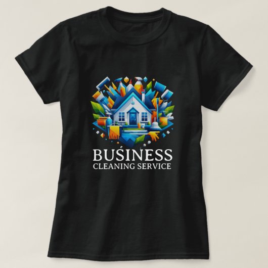 Modern House Cleaning Maid Service Housekeeping T-Shirt (Design vorne)