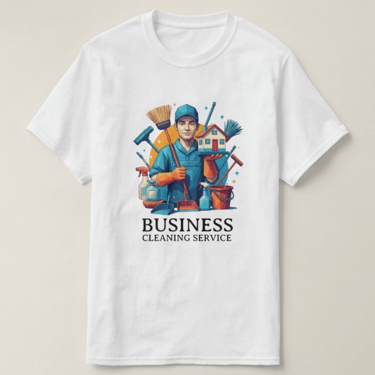 Modern House Cleaning Maid Service Housekeeping T-Shirt (Design vorne)