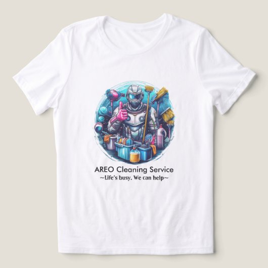 Modern House Cleaning Maid Service Housekeeping Tri-Blend Shirt (Design Vorderseite)