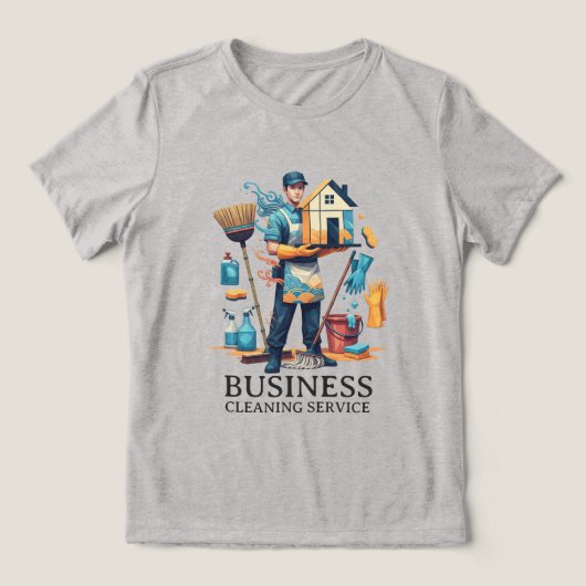 Modern House Cleaning Maid Service Housekeeping Tri-Blend Shirt (Design Vorderseite)