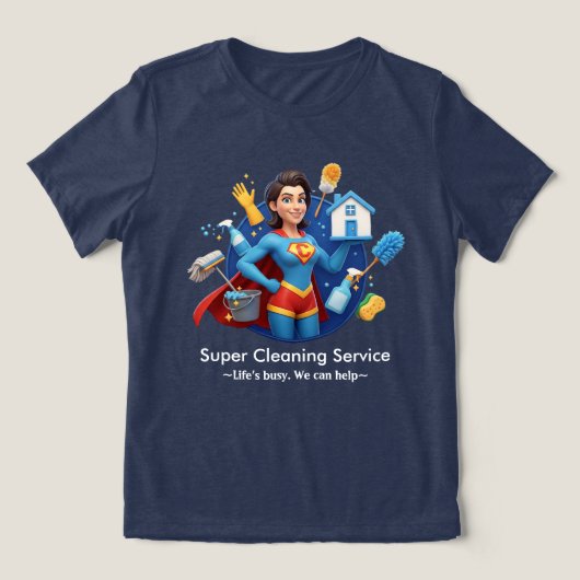 Modern House Cleaning Maid Service Housekeeping Tri-Blend Shirt (Design Vorderseite)