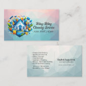 Modern House Cleaning Maid Service Housekeeping Visitenkarte (Vorne/Hinten)