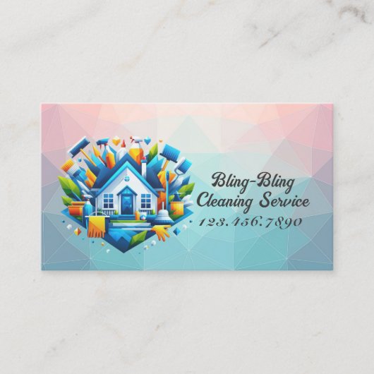 Modern House Cleaning Maid Service Housekeeping Visitenkarte (Vorderseite)