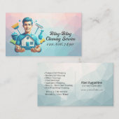 Modern House Cleaning Maid Service Housekeeping Visitenkarte (Vorne/Hinten)