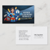 Modern House Cleaning Maid Service Housekeeping Visitenkarte (Vorne/Hinten)