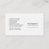 Modern House Cleaning Maid Service Housekeeping Visitenkarte (Rückseite)
