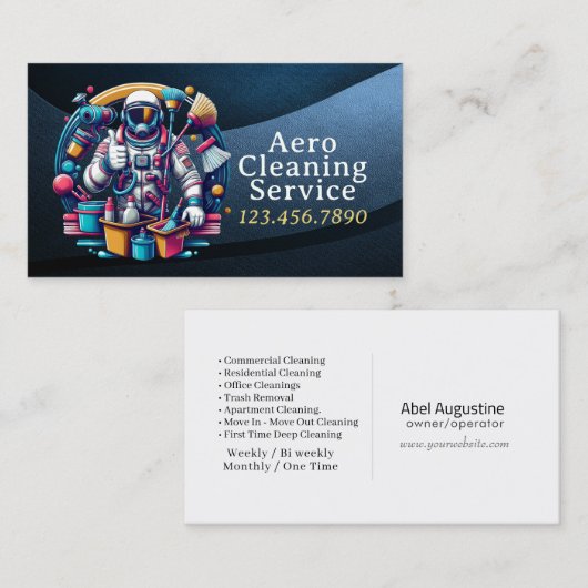 Modern House Cleaning Maid Service Housekeeping Visitenkarte (Vorne/Hinten)