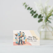 Modern House Cleaning Maid Service Housekeeping Visitenkarte (Stehend Vorderseite)