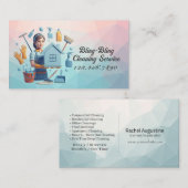 Modern House Cleaning Maid Service Housekeeping Visitenkarte (Vorne/Hinten)