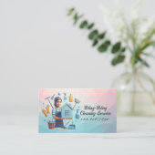 Modern House Cleaning Maid Service Housekeeping Visitenkarte (Stehend Vorderseite)