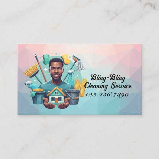 Modern House Cleaning Maid Service Housekeeping Visitenkarte (Vorderseite)