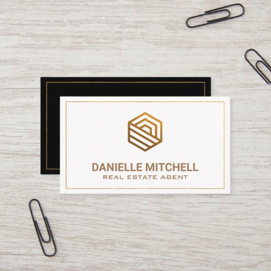 Modern House Logo | Corporate Business Card Visitenkarte (Vorderseite/Rückseite Beispiel)