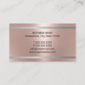 Modern House Logo Real Anwesen Realtor Rose Gold Visitenkarte (Rückseite)