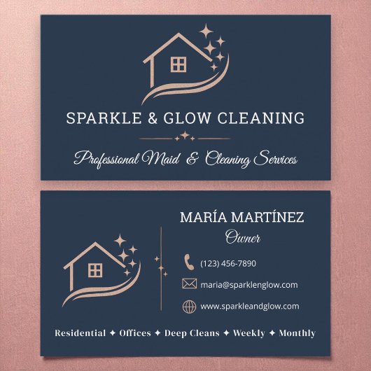 Modern Housekeeping and Cleaning Services Visitenkarte