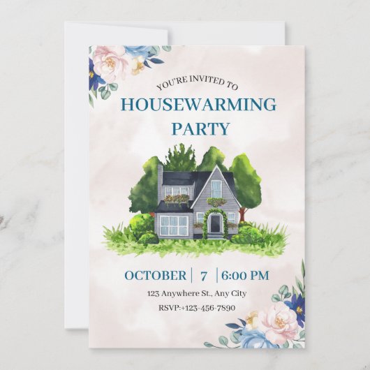 Modern Housewarming Party Invitation Einladung (Vorderseite)