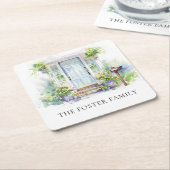 Modern Housewarming Party Simple Watercolor Rechteckiger Pappuntersetzer (angewinkelt)