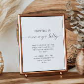 Modern How Big is Mommy's Bly Baby Shower Game Poster