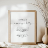 Modern How Big is Mommy's Bly Baby Shower Game Poster