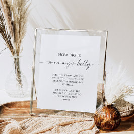 Modern How Big is Mommy's Bly Baby Shower Game Poster