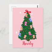 Modern Howdy Cowgirl Western Boots Weihnachten Postkarte (Vorne/Hinten)