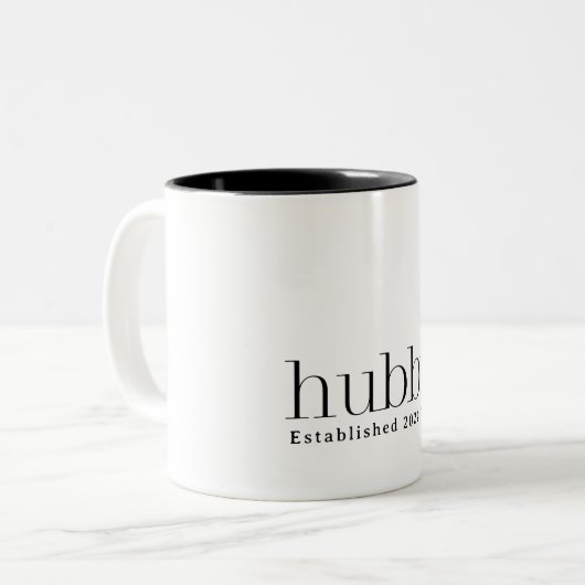 Modern Hubby Husband Zweifarbige Tasse (Vorderseite Links)