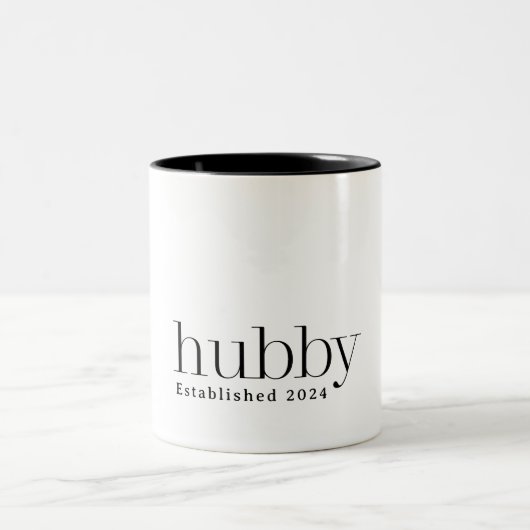 Modern Hubby Husband Zweifarbige Tasse (Mittel)