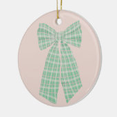 Modern Hübsch Blush Gingham Romantischer Coquette Keramik Ornament (Links)