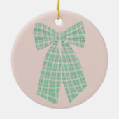 Modern Hübsch Blush Gingham Romantischer Coquette Keramik Ornament (Hinten)