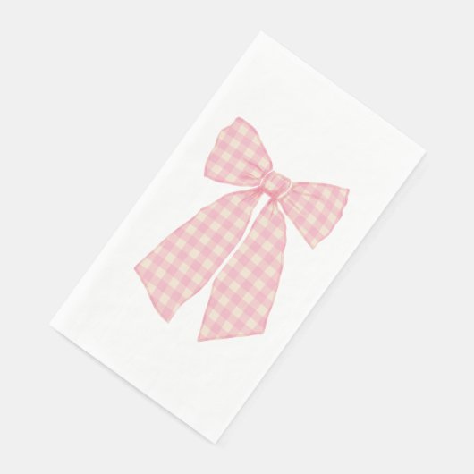 Modern Hübsch Pink Gingham Romantischer Coquette B Serviette (Ecke)