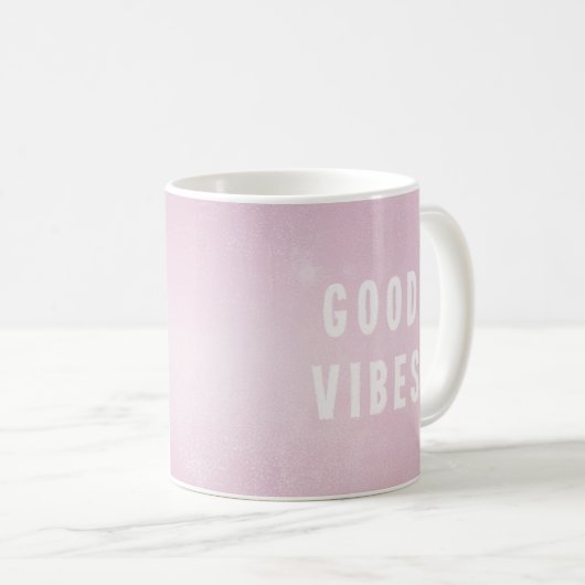 Modern Hübsch Pink Good Vibes Office Kaffee Kaffeetasse (VorderseiteRechts)