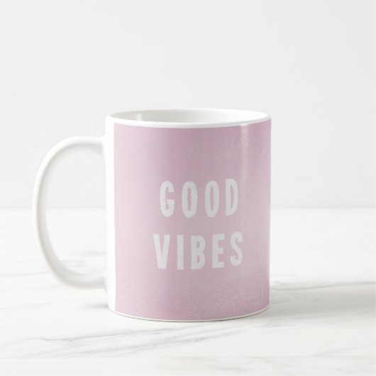 Modern Hübsch Pink Good Vibes Office Kaffee Kaffeetasse (Links)