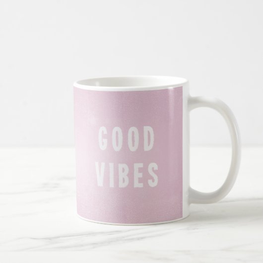 Modern Hübsch Pink Good Vibes Office Kaffee Kaffeetasse (Rechts)
