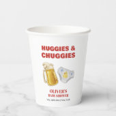 Modern Huggies Chuggies Beer Diaper Baby Shower  Pappbecher (Rückseite)