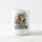 Modern Human Monkey T-Shirt | Lustiger Affe Evolut Kaffeetasse (Mittel)