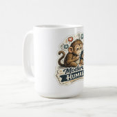 Modern Human Monkey T-Shirt | Lustiger Affe Evolut Kaffeetasse (Vorderseite Links)