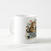 Modern Human Monkey T-Shirt | Lustiger Affe Evolut Kaffeetasse (Vorderseite Links)