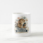 Modern Human Monkey T-Shirt | Lustiger Affe Evolut Kaffeetasse (Mittel)