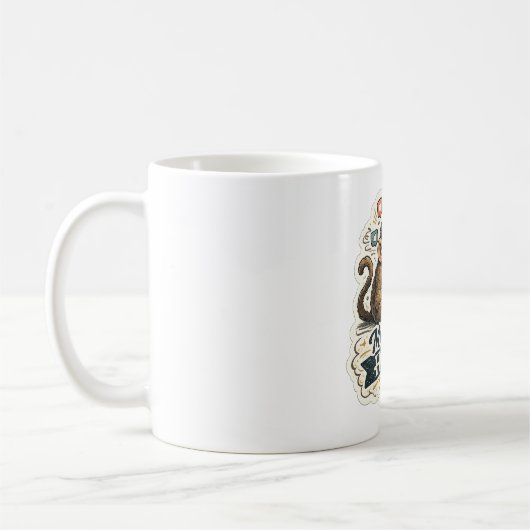Modern Human Monkey T-Shirt | Lustiger Affe Evolut Kaffeetasse (Links)