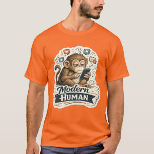 Modern Human Monkey T-Shirt   Lustiges Affen-Evolu