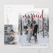 Modern Humans Getting Married Pet Photo Engagement Postkarte (Vorne/Hinten)