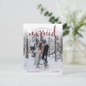 Modern Humans Getting Married Pet Photo Engagement Postkarte (Stehend Vorderseite)