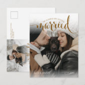 Modern Humans Getting Married Pet Photo Engagement Postkarte (Vorne/Hinten)