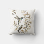 Modern Hummingbird Floral Accent Kissen (Vorderseite)