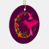 Modern Hummingbirds Lila Personalisiert Keramik Ornament (Rechts)