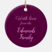 Modern Hummingbirds Lila Personalisiert Keramik Ornament (Hinten)