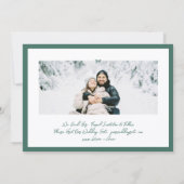 Modern Hunter Green Little Bow Photo Save This Day The Date (Rückseite)