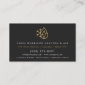 Modern HVAC Services Company Black Gold  Visitenkarte (Vorderseite)