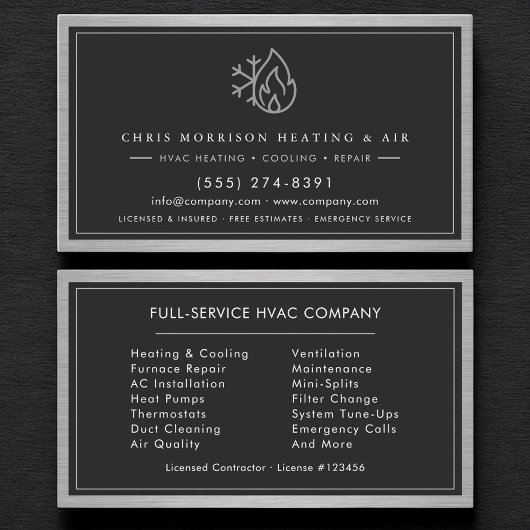 Modern HVAC Technician QR Code Visitenkarte