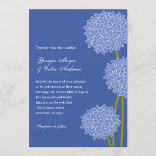 Modern Hydrangeas Hochzeitseinladung - Blau Einladung